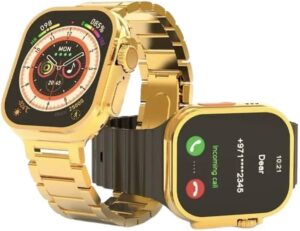 C9 Ultra 2 Smart Watch 24k Gold 2.01 Inch HD Smartwatch Smart Watch | Sleep Monitor | Distance Tracker | Calendaring | Sedentary Reminder | Text Messaging | Pedometer | Calorie Tracker | Heart Rate Monitor Smartwatch with two belts - (Buy Smart Watch Online)