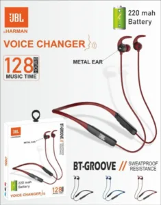 JBL BT GROOVE WIRELESS BLUE TOOTH NECKBAND EARPHONE BASS SOUND QUALITY (Voice Changher) - (BUY WIRELESS BLUE TOOTH NECKBAND EARPHONE ONLINE)